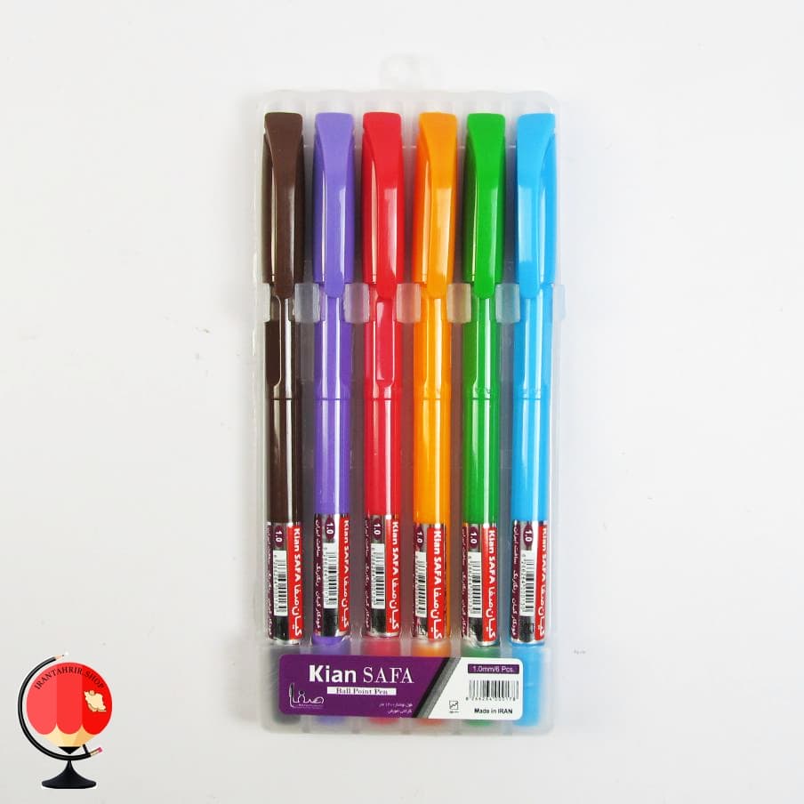 خودکار رنگی کیان مدل قابدار 1 میلی متر بسته 6 عددی