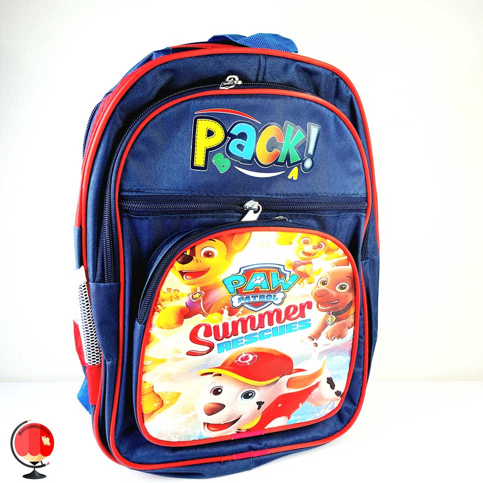 کوله پشتی چهار زیپ طرح تابستان سگ های نگهبان