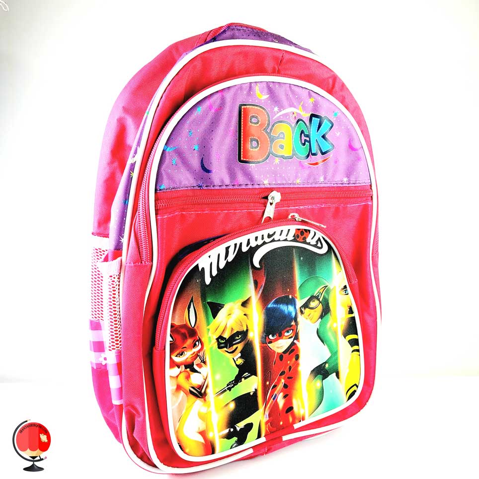 کوله پشتی چهار زیپ طرح پسر گربه ای